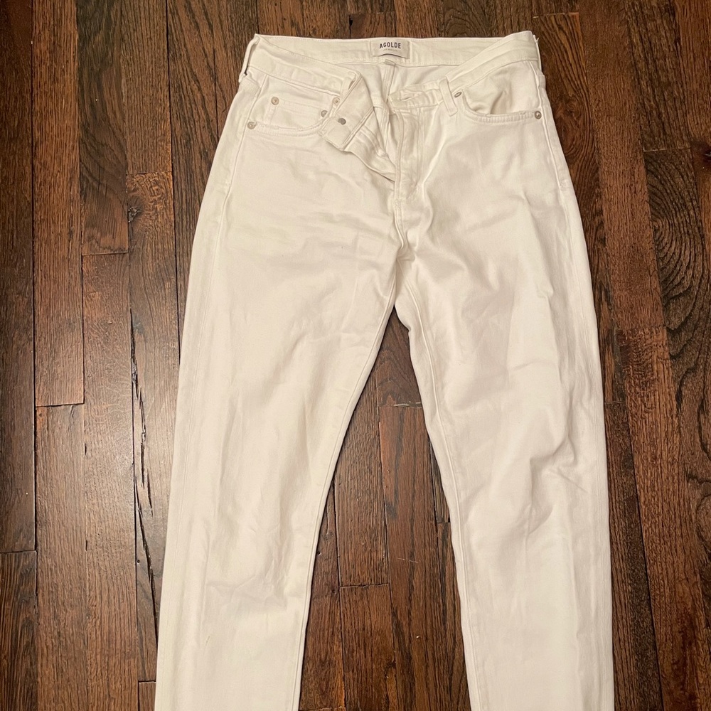 Agolde high rise jeans in whit